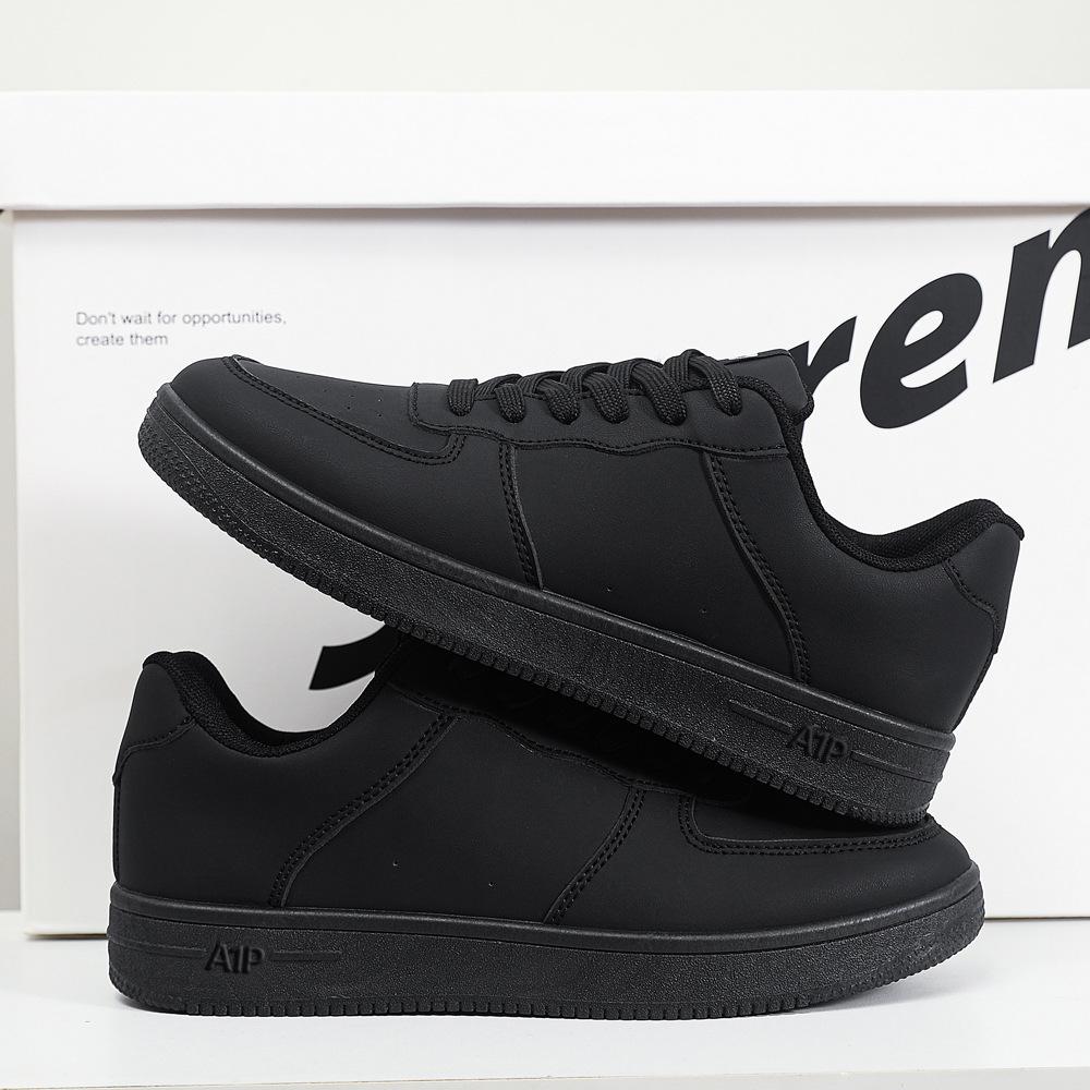 

Autumn Leather Casual Shoes Men Sneakers Thick Sole Fashion Brown Sneakers for Men Shoes Platform White Shoes Man Sports Shoe 39 чёрный