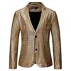 Men's European Plaid Gold-Stamped Party Suit ZT-X48