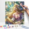 Disney Stained Glass Rapunzel Oil Painting Kit, Home Decor Handmade Gift for Art Lovers, Creative DIY Wall Art, Stunning Princess Craft