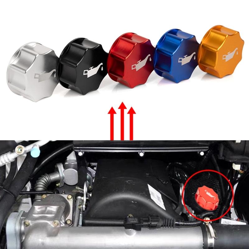 Universal Aluminum Car Engine Oil Caps Corrosions ResistantEngine Oil Filler Caps Easy To Install Stylish Fuels Covers