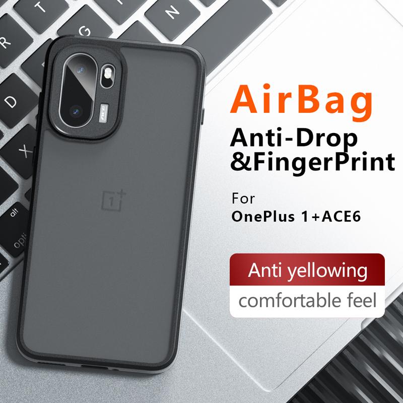 For OnePlus Ace 6 15R Case Shockproof Frosted Skin Feel Matte PC+TPU Anti-fingerprint Transparent Cover For OnePlus ACE6