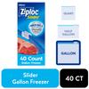 Durable Freezer Bags with Power Shield Technology Gallon Slider Bags Puncture Resistant BPA Free Food Storage Reusable 40 Count
