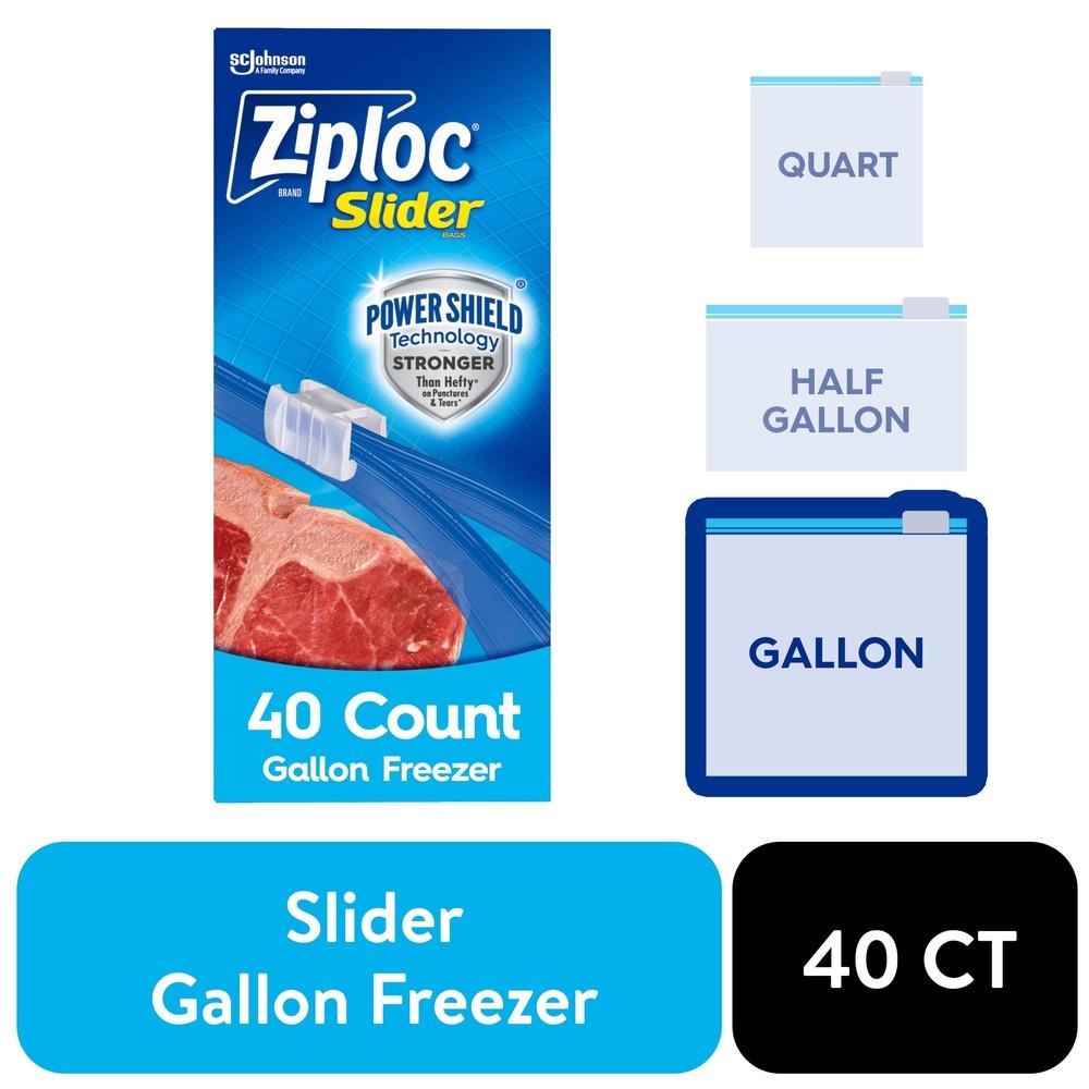 

Durable Freezer Bags with Power Shield Technology Gallon Slider Bags Puncture Resistant BPA Free Food Storage Reusable 40 Count United States