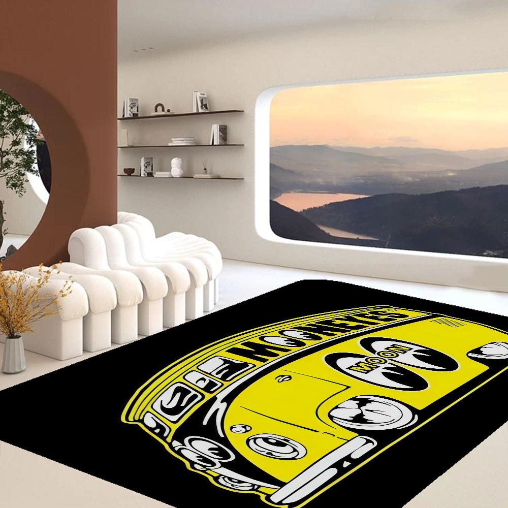Karpetti Unisex Mooneyes Print Floor Mat Ins Style Soft Bedroom Floor House Laundry Room Mat Anti-Skid Bedside Area Rugs