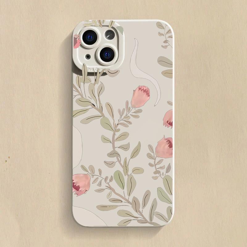 Abstract Plants Silicone Soft Phone Case For Xiaomi Mi 14 13 12 12T 13T Pro 11 Lite NE Poco F5 X5 X3 M6 Pro 4G Shockproof Cover