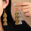 Bohemian Three-Layer Large Bell Fringed Earrings Retro Exotic Style Earrings Retro Personality Versatile