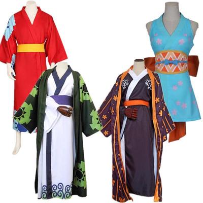 One Piece Wano Cosplay: Luffy, Zoro, Trafalgar Law Kimoná