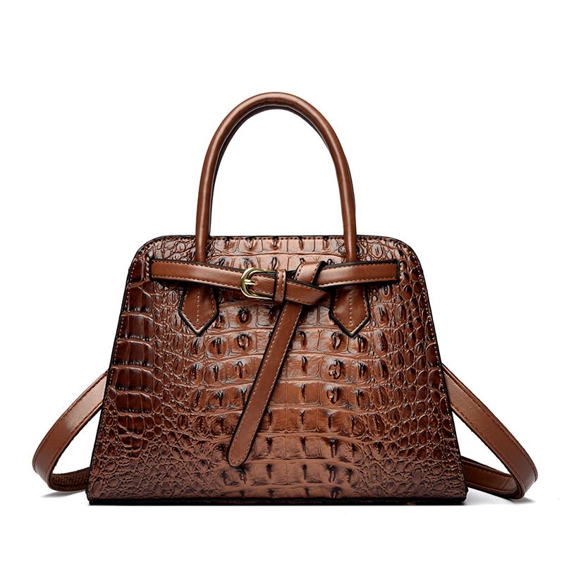 Fashion Luxury Crocodile Pattern Leather Women Tote Bags Large Capacity Ladies Handbag Winter Style Shoulder Crossbody Bag Purse