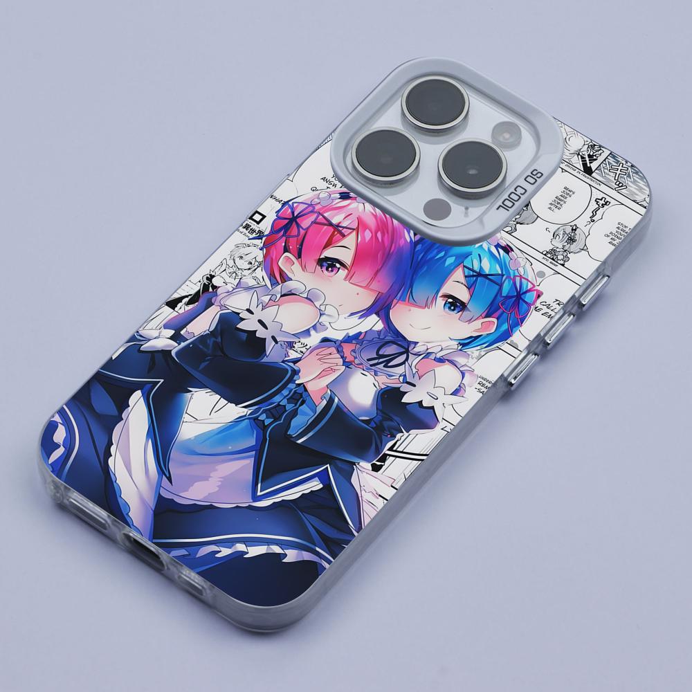 ReZero Rem Ram White Translucent Mobile Phone Case for iPhone 17 16 15 14 13 12 11 X XR XS Air Pro Max Plus Colorful Cover