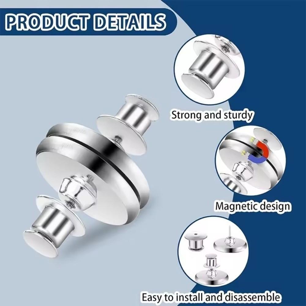 10 Pairs Double Sided Magnetic Curtain Buttons Adjustable Detachable Adjustable Curtain Fixing Buckles Magnetic Closure