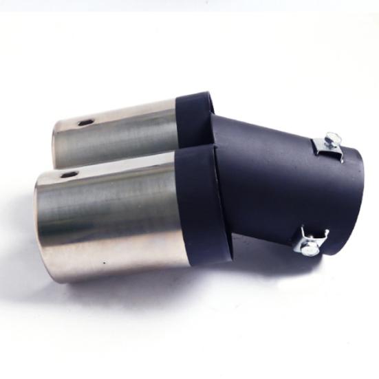 Universal Car Vehicle Double Tube Exhaust Muffler Steel Stainless Tail Pipe