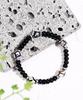 Black Beige Mix Bead Bracelet (PLT-BR-053_BK)