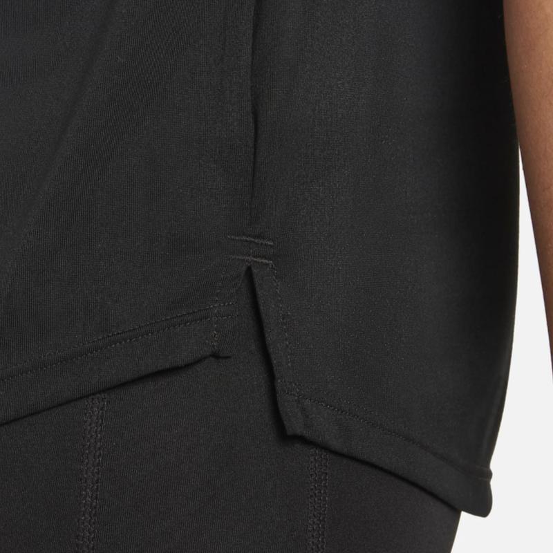 Nike Logo Print Round Neck Pullover Short Sleeve T-Shirt Kids Tops Black DD7639-010