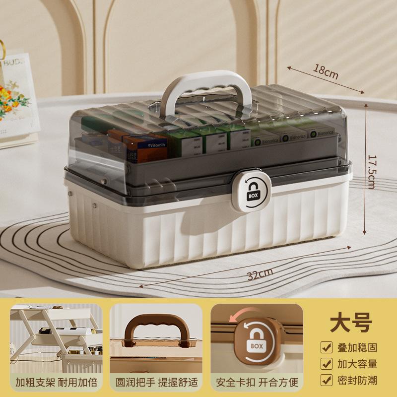 Portable Large Capacity Medicine Box Family Use Emergency First Aid Storage Organizer for Drugs And Medical Supplies