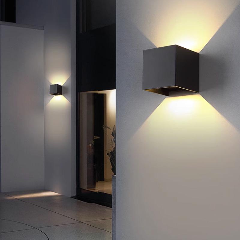LED Outdoor Four-Leaf Clover Wall Light - Up and Down Beam Decoration for Garden and Exterior Walls.