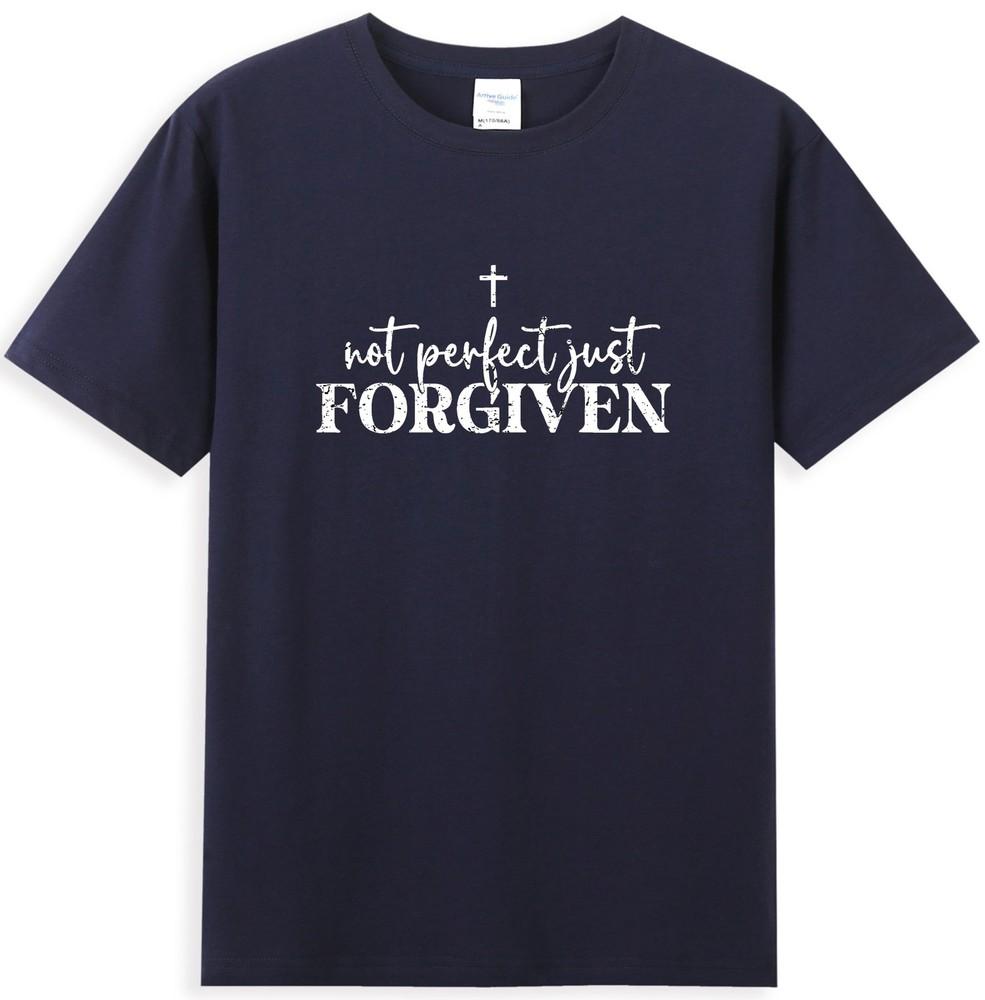 No Perfect Just Forgiven Cross Graphic Christian Faith Tshirt S