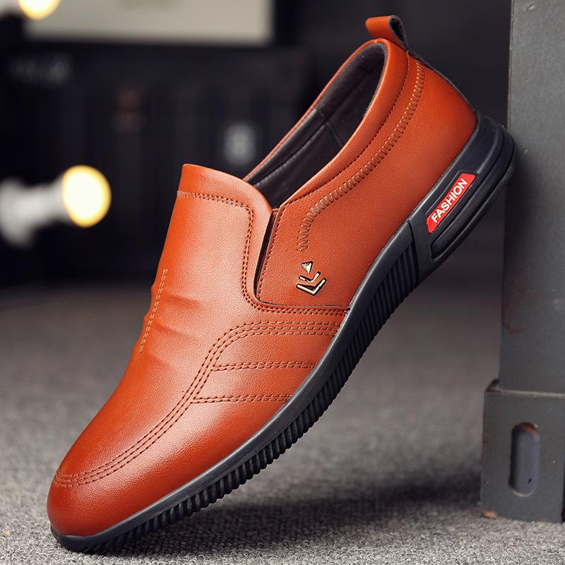 Autumn and winter men's leather shoes men's business heightening men's shoes invisible inner heightening men's shoes trend low-top sports and leisure