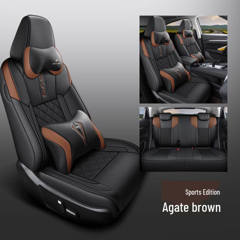 CLY Custom-Fit Full Leather Sports Seat Cover for Haval F7 - All-Season Cushion Pad