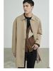 Men's Khaki Mid-Length Cityboy Trench Coat for Larger Sizes