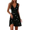 Ladies Casual Fashion V-Neck Sleeveless  Print Dress