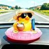 Plastic Cartoon Milk Tea Shop Little Yellow Duck Decor For Car Dashboard Display