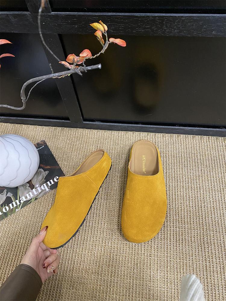 

Мода Мода Женские Мюли Обувь с Поддержкой Свода Кожаные Сандалии Ретро Корковые Сабо Классические Пляжные Шлепанцы Новый Модный Дизайн Ленивая Обувь 40 жёлтый