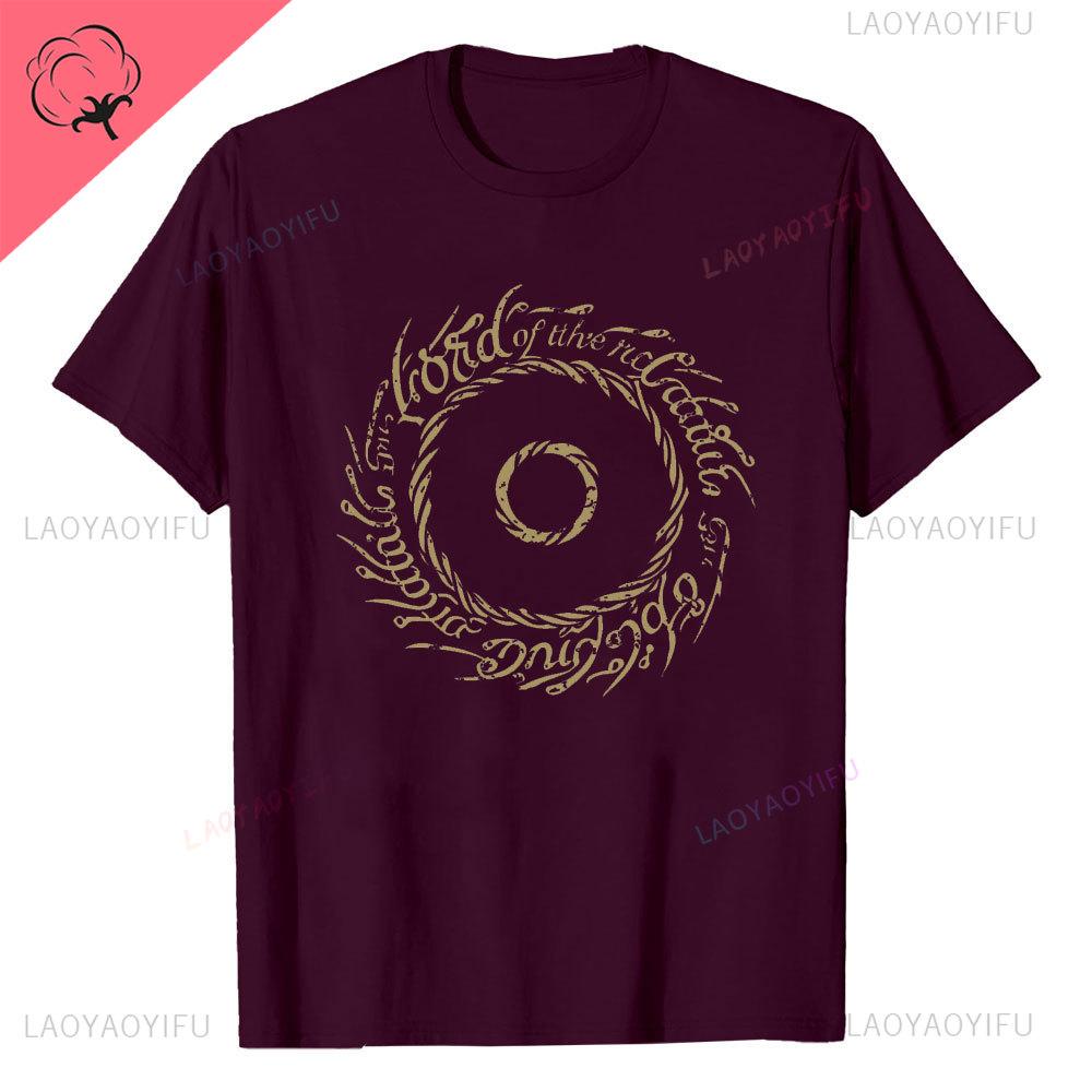 New Lord of The Ring TShirt White Man Cute Loose Streetwear Harajuku Black for Men Ventilate Oneck Casual Unique Tshirt Tops