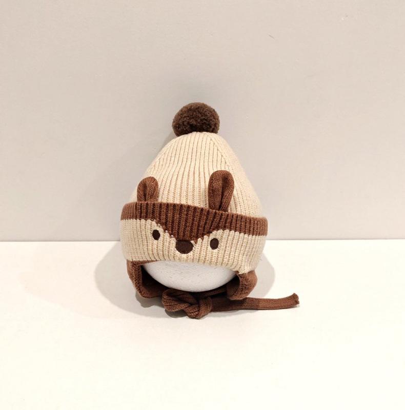 Autumn/Winter Baby Cute Adorable Wool Hat with Ear Protection for Boys & Girls - Thick & Warm Cartoon Design