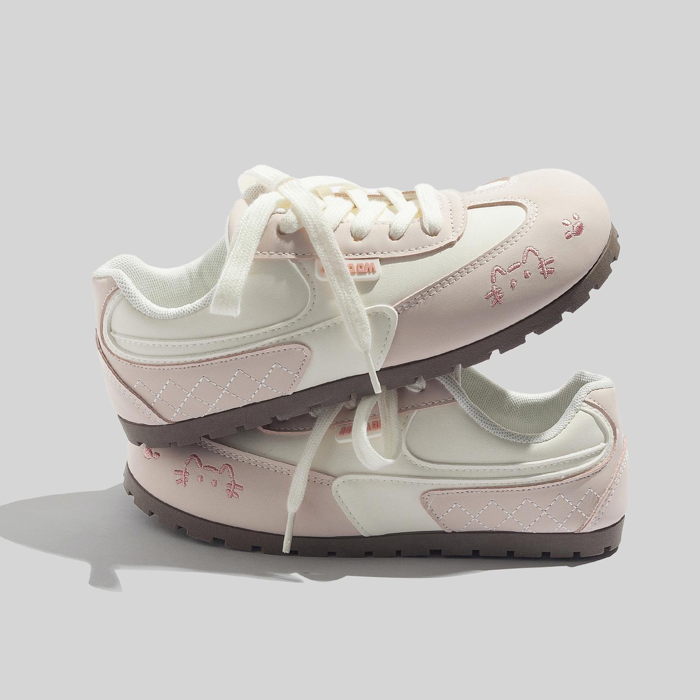 

Women s Casual Shoes 2025 Autumn New Trend Comfortable Soft Sole Non Slip Flats Lightweight Breathable Lace Up Vulcanized Shoes 35