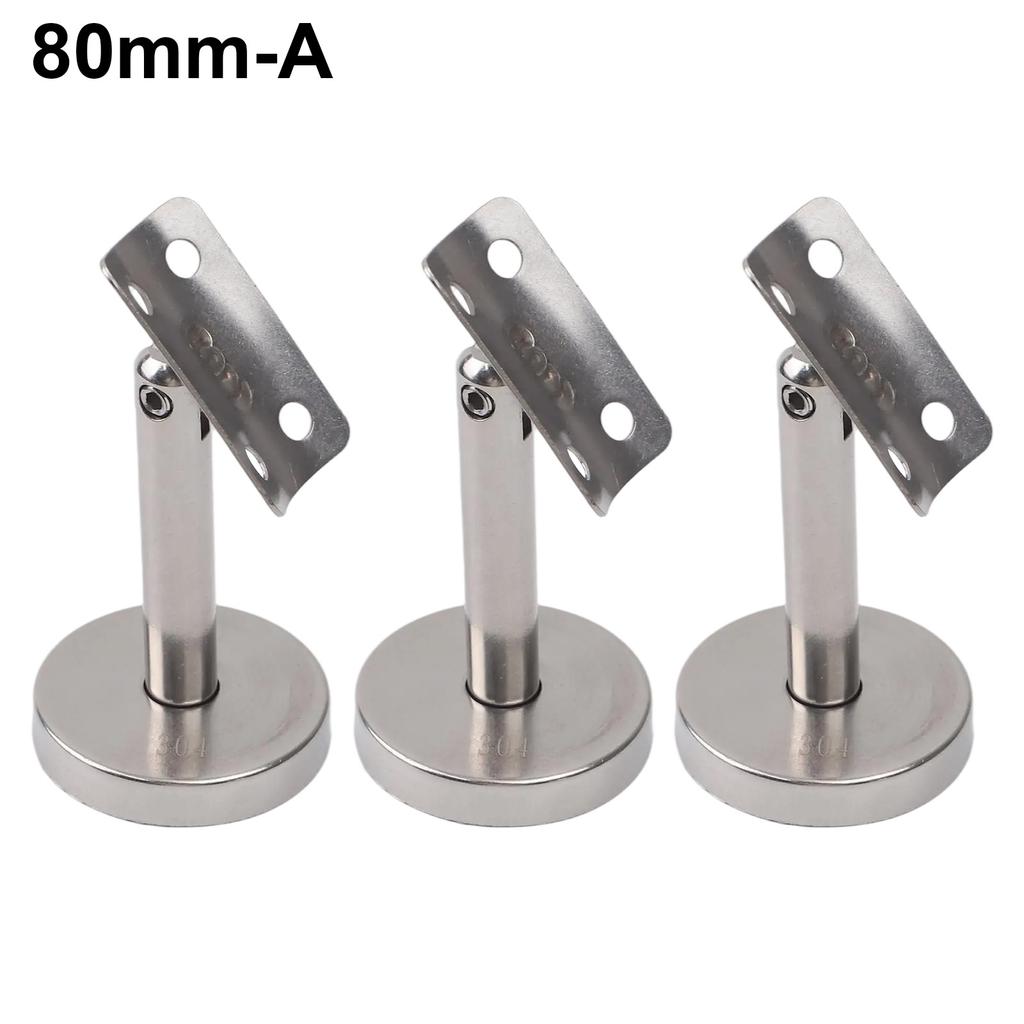 3 ks nastavitelný sloupkový držák pro zábradlí, nástěnný držák z nerezové oceli 304, podpěra schodiště, stříbrný 60 mm 80 mm