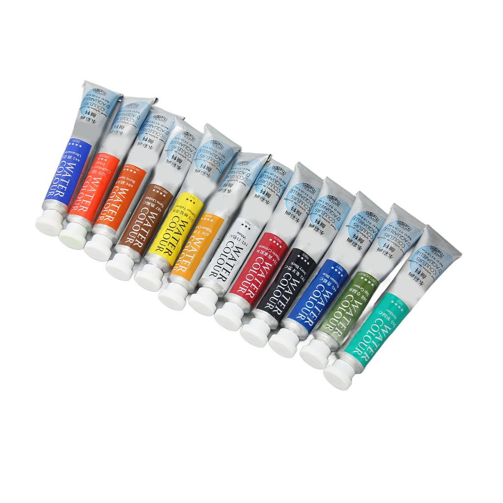 Water Color Paint 12 Colors 9ml Tube Bright Vibrant Nice Transparency Watercolor Paint Set for Artist Painting