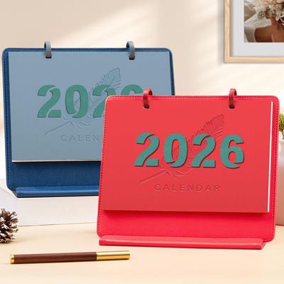 2026 Magnetic Leather Stand Perpetual Desktop Calendar - Special Edition Gift Box