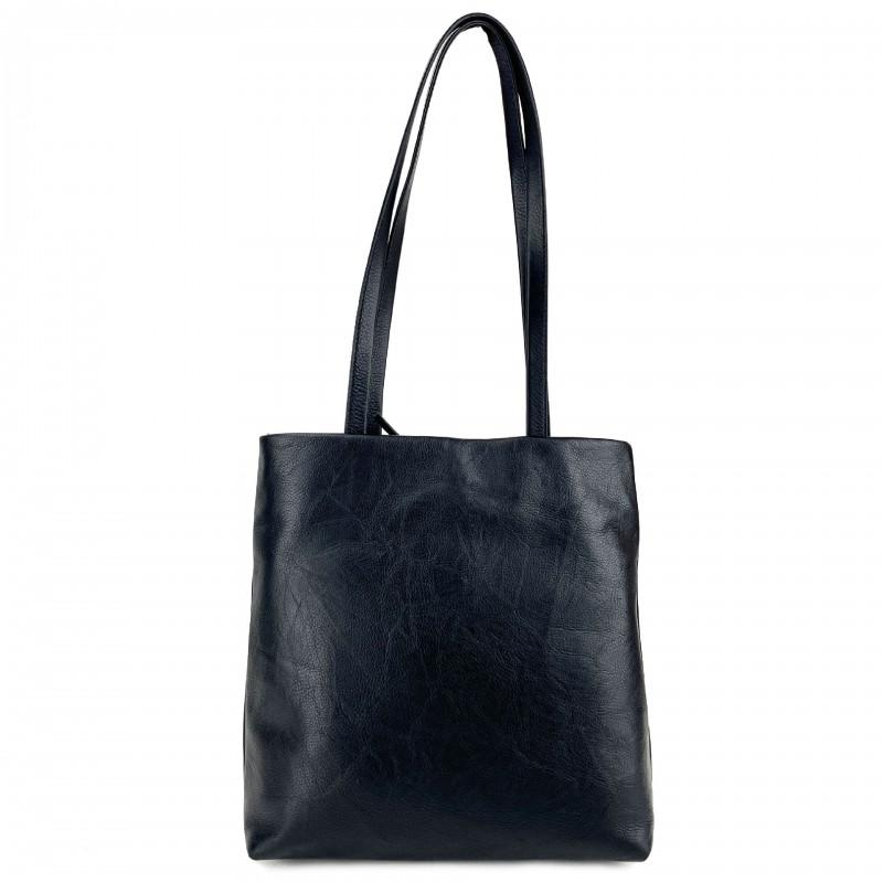 Mens Genuine Leather Tote Bag Large Capacity Vintage Style Business Commuter Shoulder Black