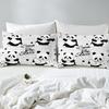 Cute Cartoon Panda Pattern Bed Hat Four-Piece Bedding Set Bedroom Dormitory Bedding Decoration