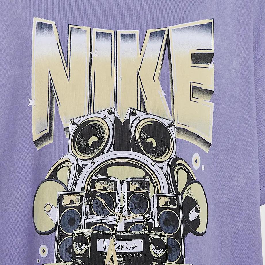 Nike Soft Comfortable Fashionable Versatile Short Sleeve Breathable Round Neck Loose Fit T-Shirt Women Tops Purple HF9692-527