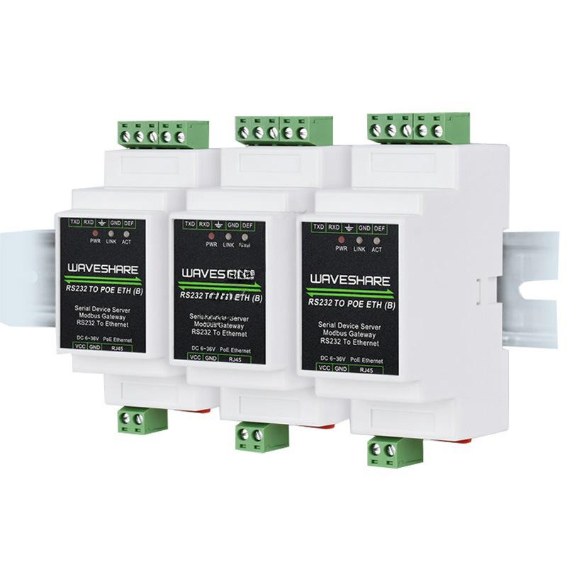 

RS232 to RJ45 Ethernet DIN-Rail Serial Server Module