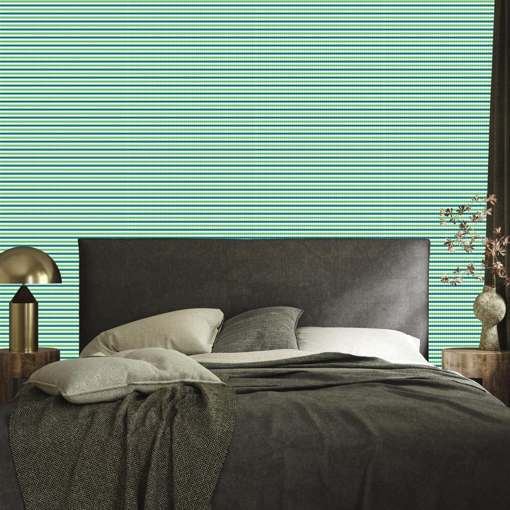 Mint and Sea Stripes Wallpaper for Living Room and Bedroom 50x1000