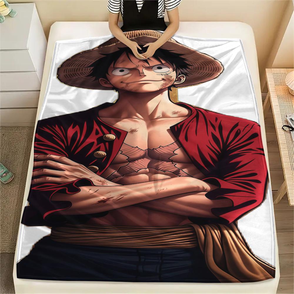 1PC Luffy D Patterned Flannel Blanket Suitable For All Seasons For Home Decor Warmth And Comfort Gifts Holiday Present