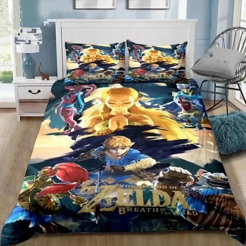 3D Cartoon Zeldas Series Bedding Set Duvet Cover Bed Set Quilt Cover Pillowcase Comforter King Queen Size Boys Adult Bedding Set