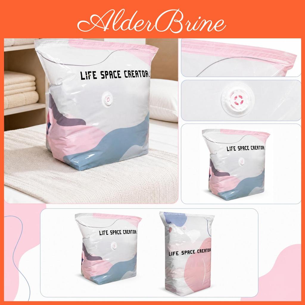 Saver Storage Bag Vacuum Space Compression Bag Reusable Storage Organizer For Clothes Bedding And Soft Items With Easy Seal Closure