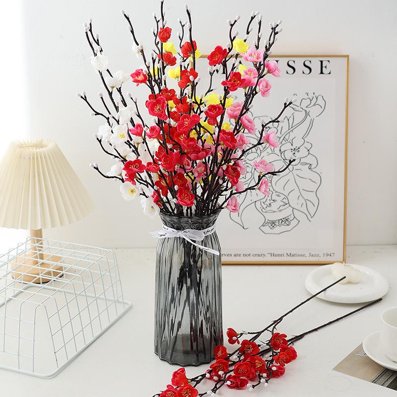 10-Flower Plum Blossom Silk Decor for Home and Living Room