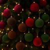 9pcs Vintage Velvet Christmas Balls Flocking Christmas Spheres Xmas Tree Pendant  Home Office Decor"