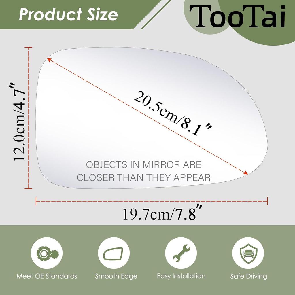 Passenger Side Replacement Mirror Glass - compatible with Dodge vehicles - Dakota 1997-2004, Durango 1998-2003 - non-heated, without backing plate