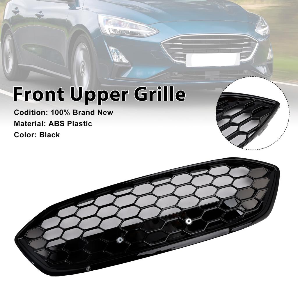 ST Stil Glänzend Schwarz Mesh Frontstoßstangengrill Passend für Ford Focus MK4 2018-2021