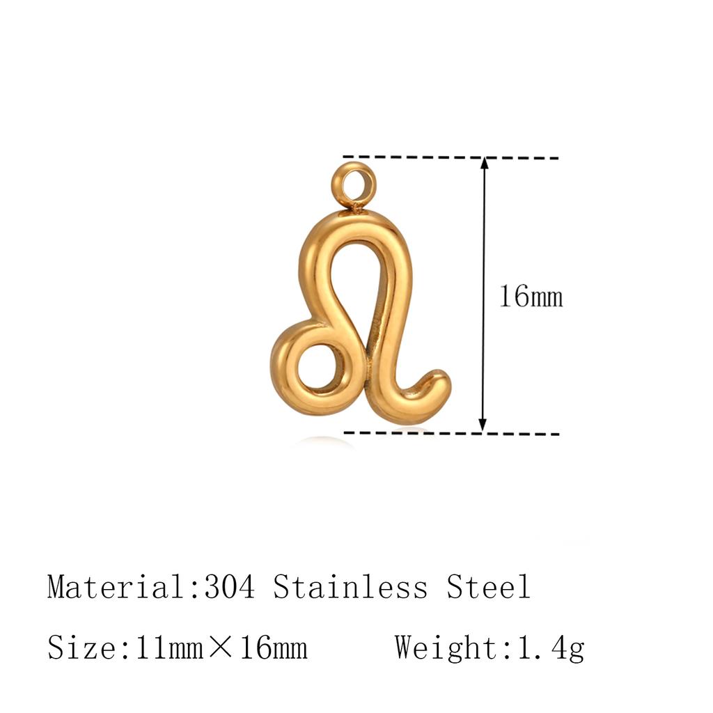 3Pcs Zodiac Charms 18K Gold-Plated Stainless Steel Twelve Constellation Pendants DIY Jewelry Making