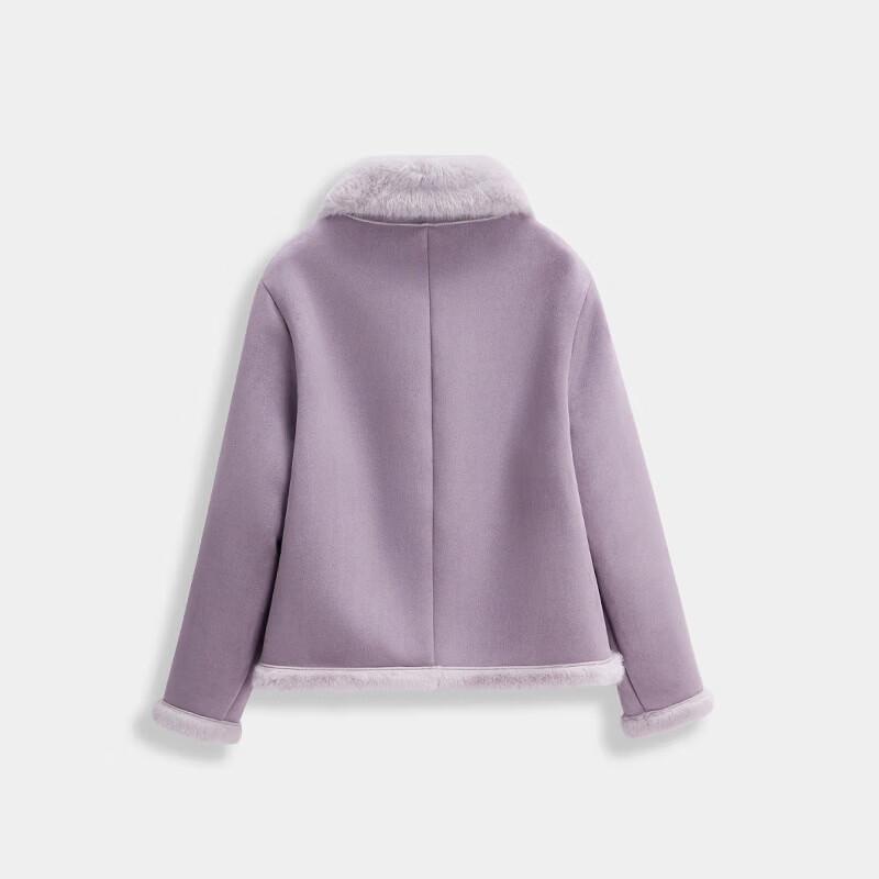 IEF Women's Curvy Fit Faux Suede Shearling Winter Coat