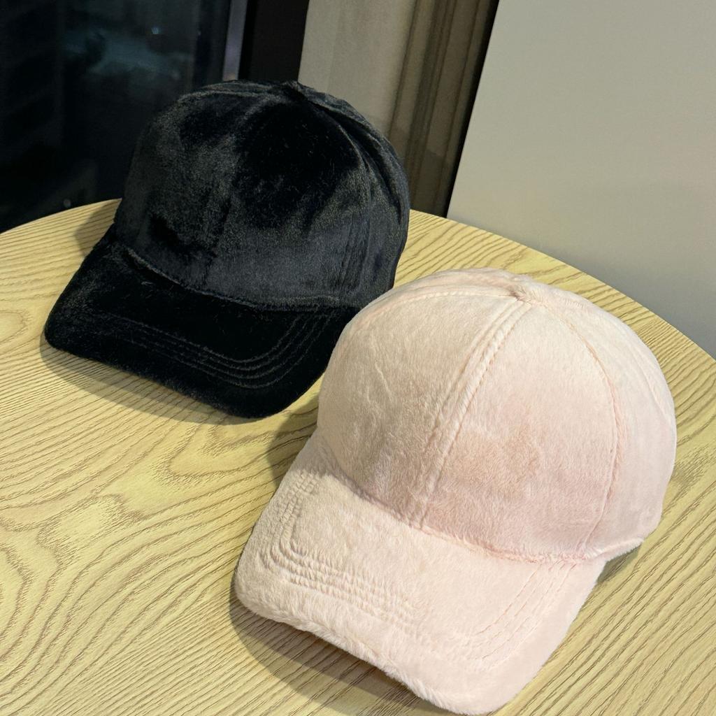 Hut Damen Winter Plüsch Warm Schirmmütze Winter Verdickte Baseballkappe Koreanische Version Vielseitig Einfarbig Kaltmütze Herrenmode