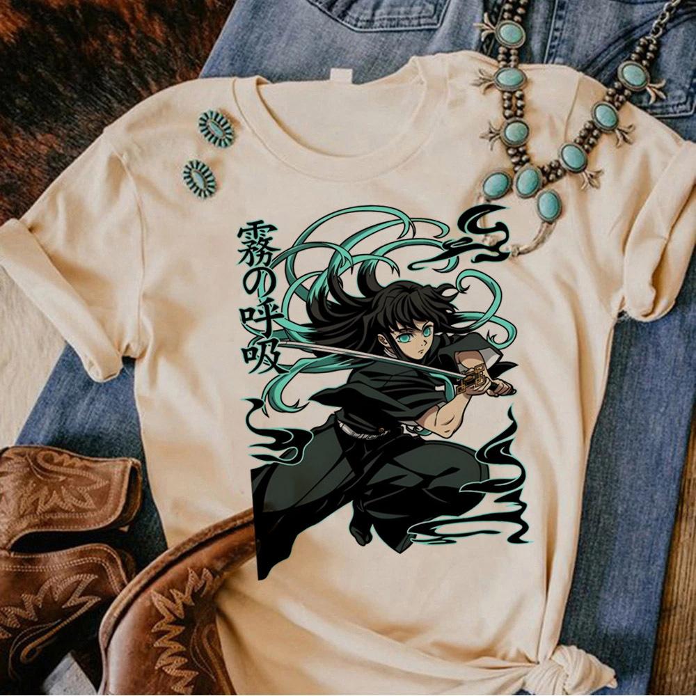 Muichiro Tokito women korean clothes harajuku  graphic aesthetic Comfortable anime shirt Retro women Vintage Breathable Pastel