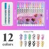 1/12Pc 3D Effect Nail Art Graffiti Pen Nail Tools DIY Colorful Nail Art Graffiti Pen Nail DIY Quick-drying Dot Flowers Liner Pen