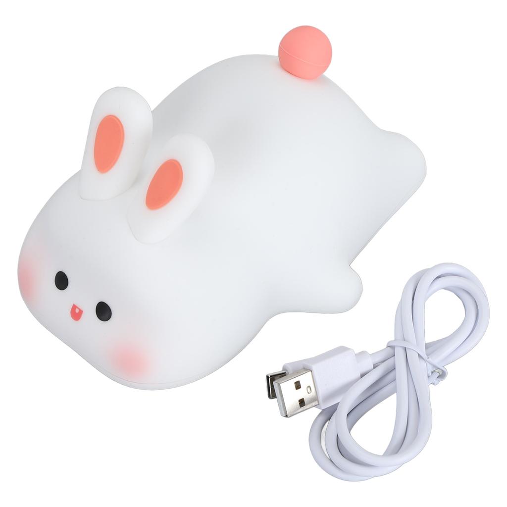 Rabbit Silicone Light Cute USB Rechargeable Touch Bunny Lamp Bedside Light for Bedroom Baby Room